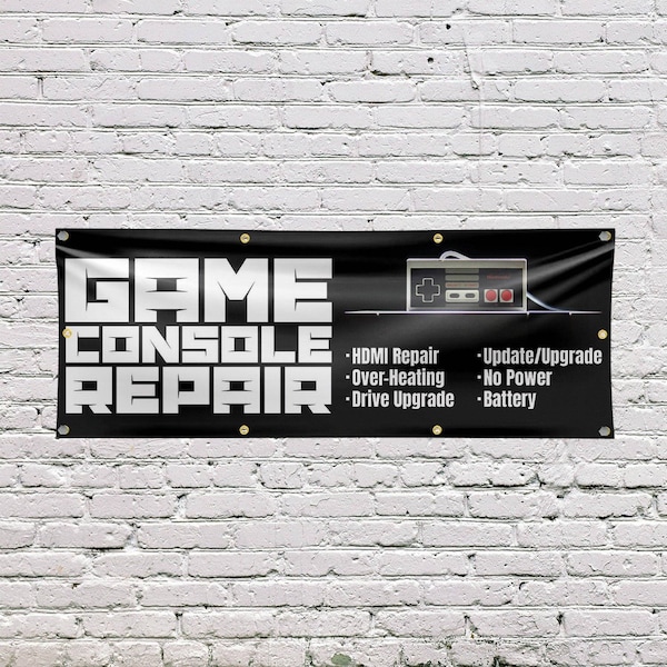 Signmission Game Console Repair, 36 Inch x 96 Inch, Vinyl Banner - B-96-30668
