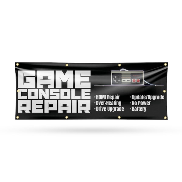 Signmission Game Console Repair, 36 Inch x 96 Inch, Vinyl Banner - B-96-30668
