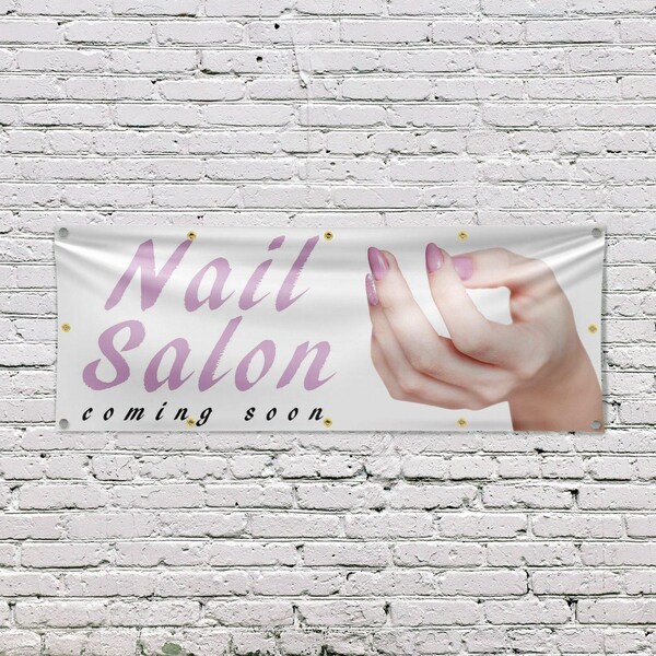 Signmission Nail Salon Coming Soon, 48 Inch x 120 Inch, Vinyl Banner - B-120-30747