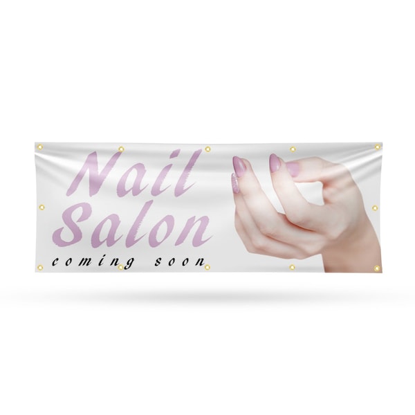 Signmission Nail Salon Coming Soon, 48 Inch x 120 Inch, Vinyl Banner - B-120-30747