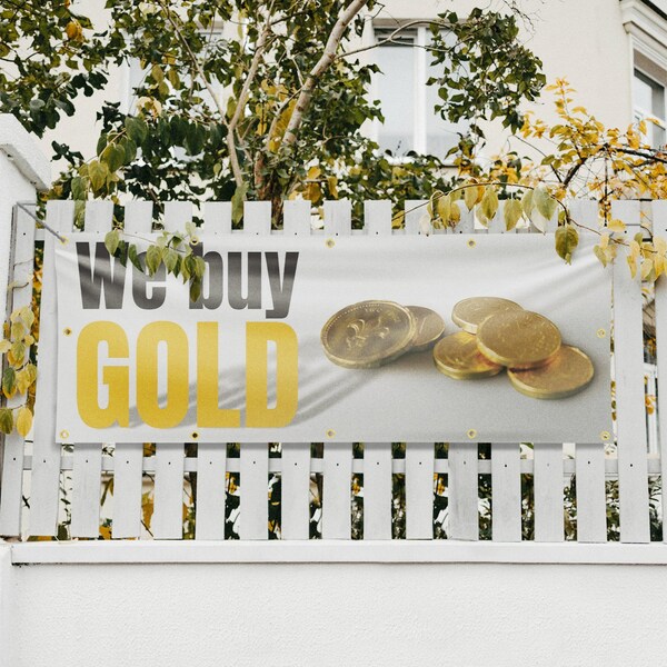Signmission We Buy Gold, 48 Inch x 120 Inch, Vinyl Banner - B-120-30925