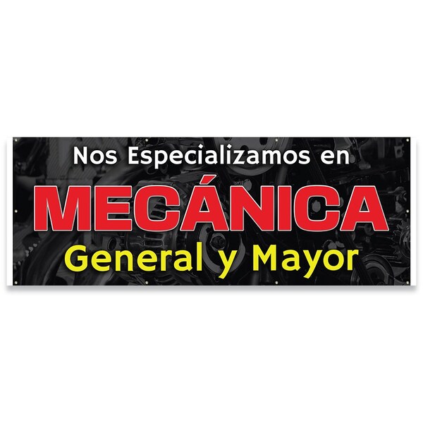Signmission Mecanica General Y Mayor Banner Concession Stand Food Truck Single Sided - B-96-30104
