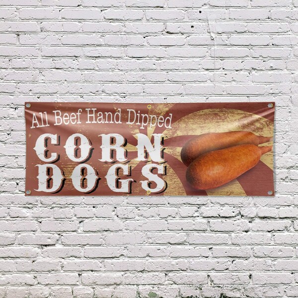 Signmission Corn Dogs, 24 Inch x 72 Inch, Vinyl Banner - B-72-30529