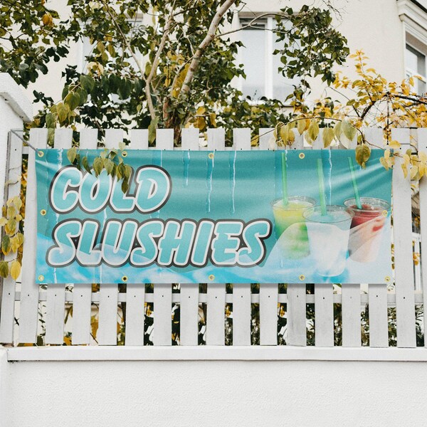 Signmission Cold Slushies, 48 Inch x 120 Inch, Vinyl Banner - B-120-30518