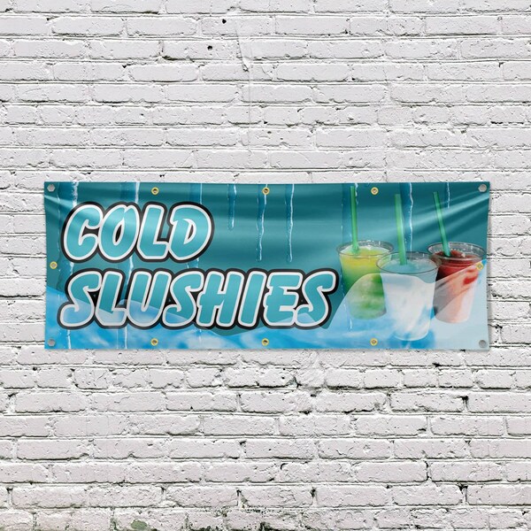 Signmission Cold Slushies, 48 Inch x 120 Inch, Vinyl Banner - B-120-30518