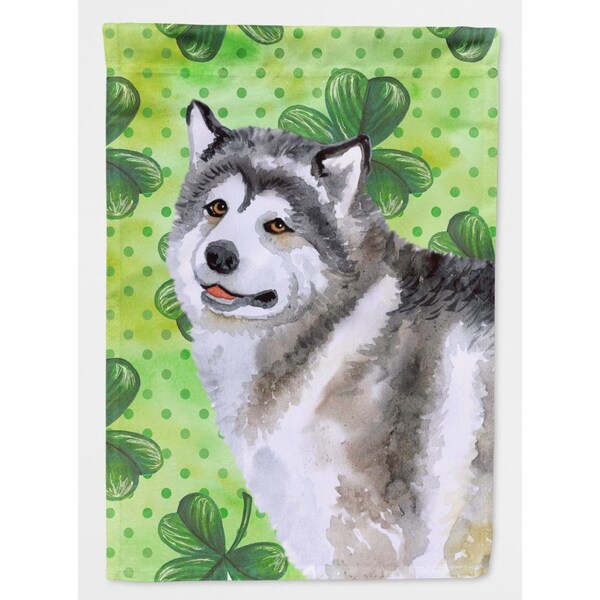 Carolines Treasures Alaskan Malamute Saint Patricks Flag Canvas - House Size - BB9812CHF
