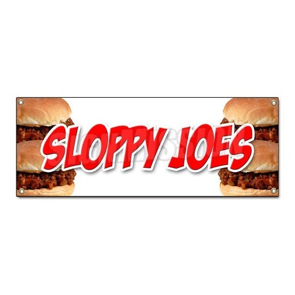 Signmission SLOPPY JOES BANNER SIGN beef chicken bun sliders homemade food lunch - B-SLOPPY JOES