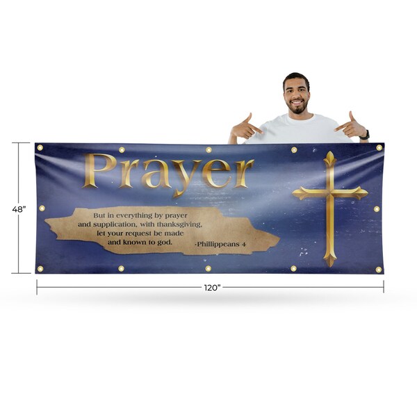 Signmission Jesus Prayer, 48 Inch x 120 Inch, Vinyl Banner - B-120-30710