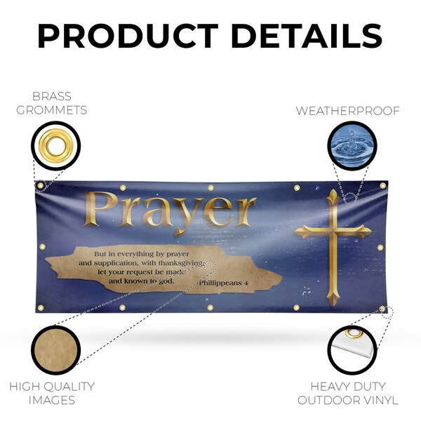 Signmission Jesus Prayer, 48 Inch x 120 Inch, Vinyl Banner - B-120-30710