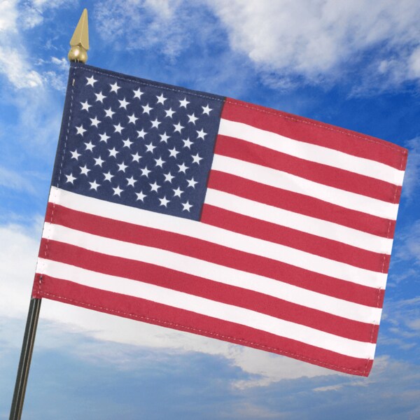Global Flags Unlimited US E Gloss Stick Flag 8"x12" - 200054