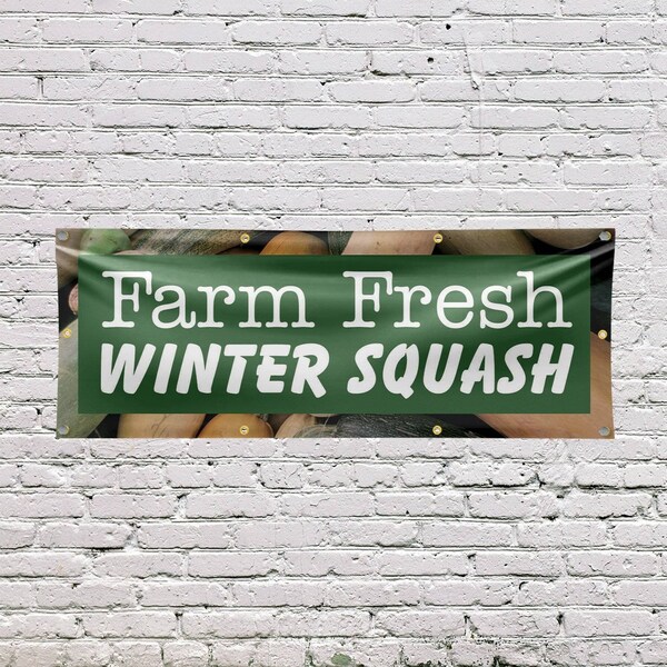 Signmission Farm Fresh Winter Squash, 36 Inch x 96 Inch, Vinyl Banner - B-96-30621