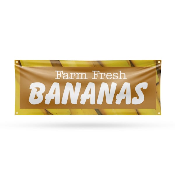 Signmission Farm Fresh Bananas, 18 Inch x 48 Inch, Vinyl Banner - B-30576