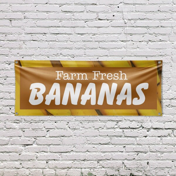 Signmission Farm Fresh Bananas, 18 Inch x 48 Inch, Vinyl Banner - B-30576