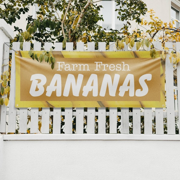 Signmission Farm Fresh Bananas, 18 Inch x 48 Inch, Vinyl Banner - B-30576