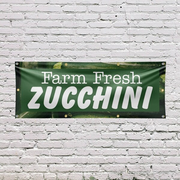Signmission Farm Fresh Zucchini, 36 Inch x 96 Inch, Vinyl Banner - B-96-30622