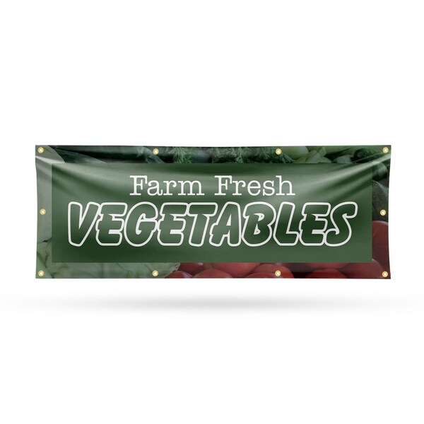 Signmission Farm Fresh Vegetables, 36 Inch x 96 Inch, Vinyl Banner - B-96-30619