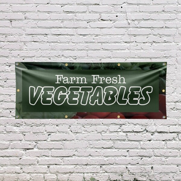 Signmission Farm Fresh Vegetables, 36 Inch x 96 Inch, Vinyl Banner - B-96-30619