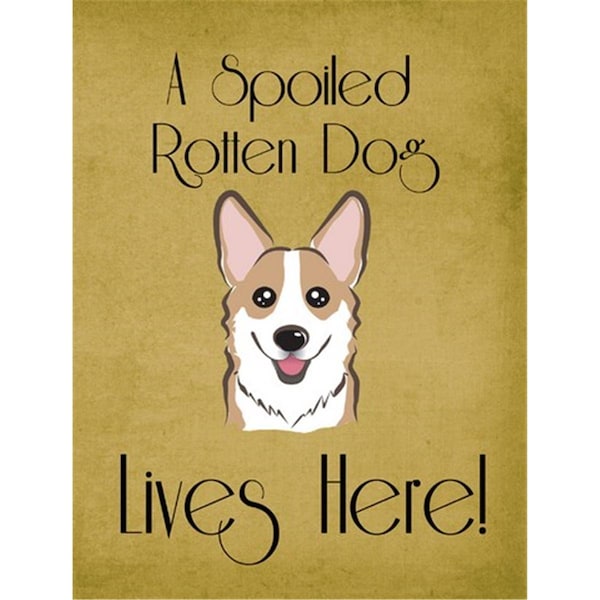 Carolines Treasures Sable Corgi Spoiled Dog Lives Here Flag Garden Size - CA77694