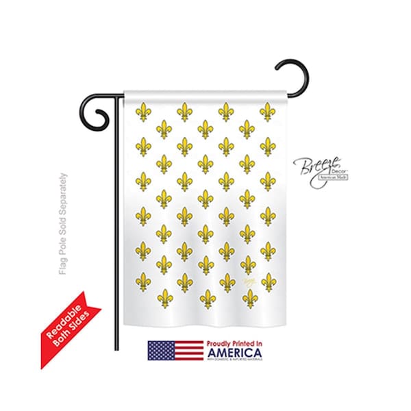 Gardencontrol Mardi Gras Royal French 2-Sided Impression Garden Flag - 13 x 18.5 in. - GA605622