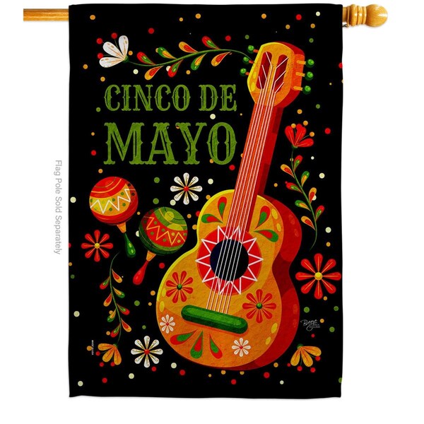Gardencontrol Celebrate Cinco De Mayo Summertime 28 x 40 in. Dbl-Sided Vertical House Flags for  Banner Garden - GA4061240