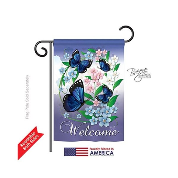 Gardencontrol Blue Butterflies 2-Sided Impression Garden Flag - 13 x 18.5 in. - GA844459