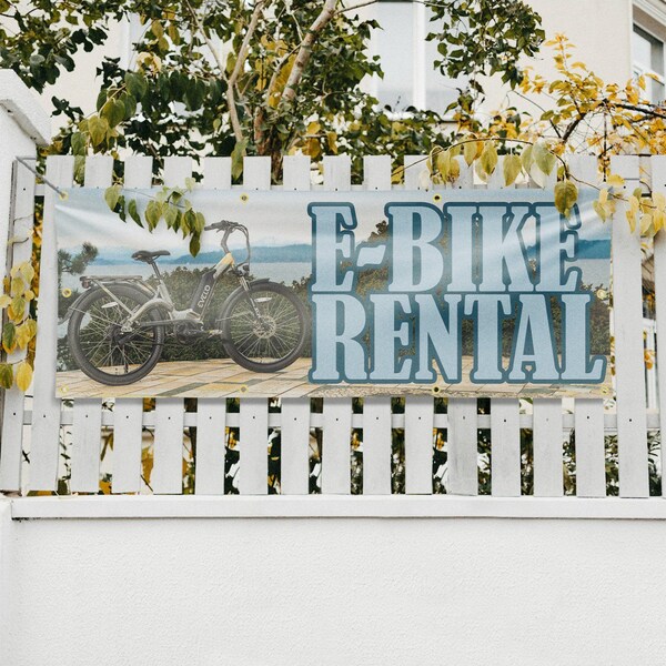 Signmission E Bike Rental, 36 Inch x 96 Inch, Vinyl Banner - B-96-30554