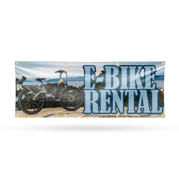 Signmission E Bike Rental, 36 Inch x 96 Inch, Vinyl Banner - B-96-30554