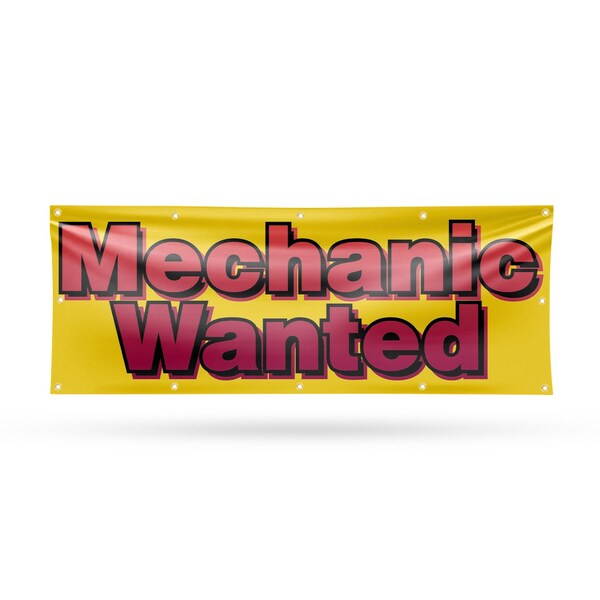 Signmission Mechanic Wanted, 48 Inch x 120 Inch, Vinyl Banner - B-120-30734