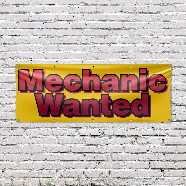 Signmission Mechanic Wanted, 48 Inch x 120 Inch, Vinyl Banner - B-120-30734