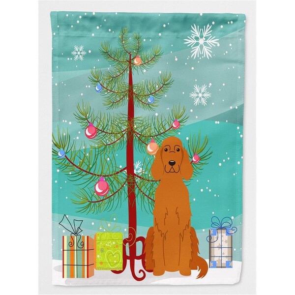 Patioplus Merry Christmas Tree Irish Setter Flag Garden Size - PA717356