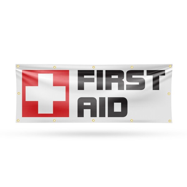 Signmission First Aid, 48 Inch x 120 Inch, Vinyl Banner - B-120-30631