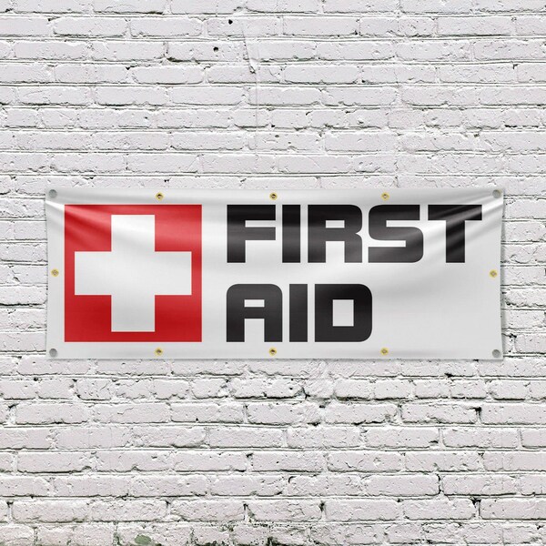 Signmission First Aid, 48 Inch x 120 Inch, Vinyl Banner - B-120-30631