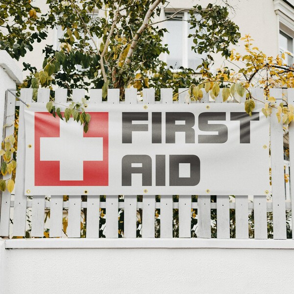 Signmission First Aid, 48 Inch x 120 Inch, Vinyl Banner - B-120-30631