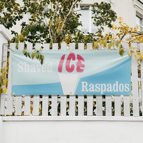 Signmission Shaved Ice Raspados, 24 Inch x 72 Inch, Vinyl Banner - B-72-30853