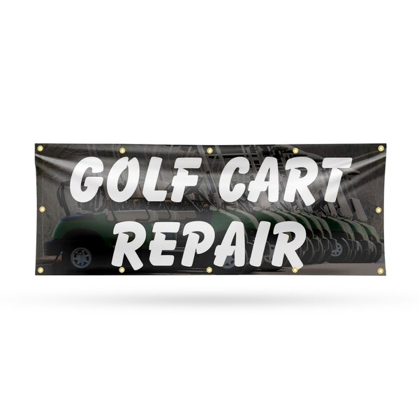 Signmission Golf Cart Repair, 48 Inch x 120 Inch, Vinyl Banner - B-120-30676