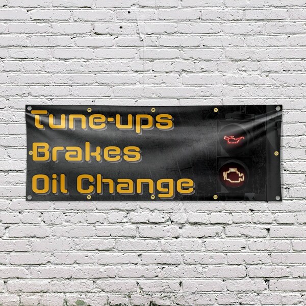 Signmission Tune Ups Brakes Oil Change, 48 Inch x 120 Inch, Vinyl Banner - B-120-30897