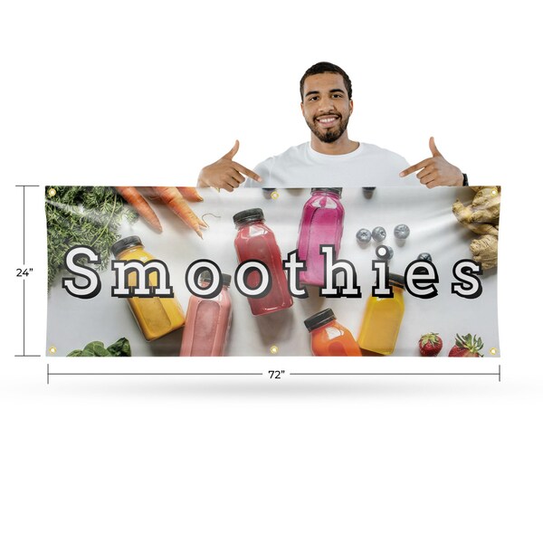 Signmission Smoothies, 24 Inch x 72 Inch, Vinyl Banner - B-72-30863