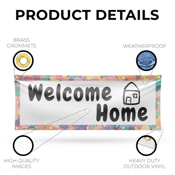 Signmission Welcome Home, 48 Inch x 120 Inch, Vinyl Banner - B-120-30937
