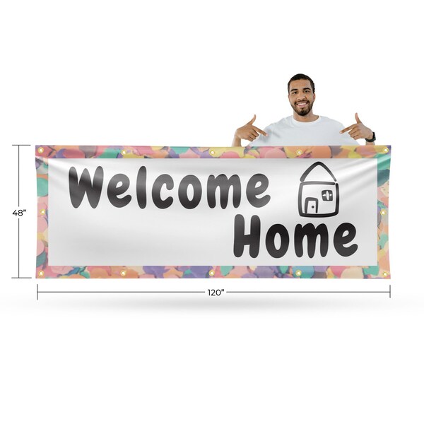 Signmission Welcome Home, 48 Inch x 120 Inch, Vinyl Banner - B-120-30937