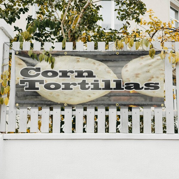 Signmission Corn Tortillas, 36 Inch x 96 Inch, Vinyl Banner - B-96-30531