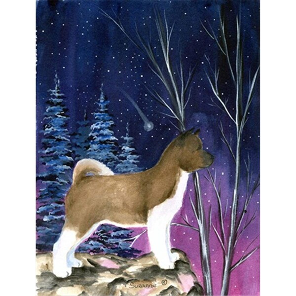 Carolines Treasures Starry Night Akita Flag Canvas - House Size - SS8352CHF