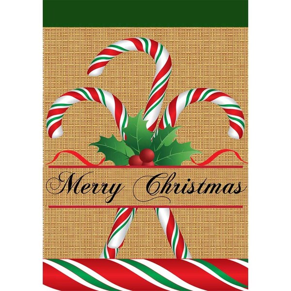 Magnolia Garden Flags 13 x 18 in. Candy Cane Burlap Garden Flag - 1862