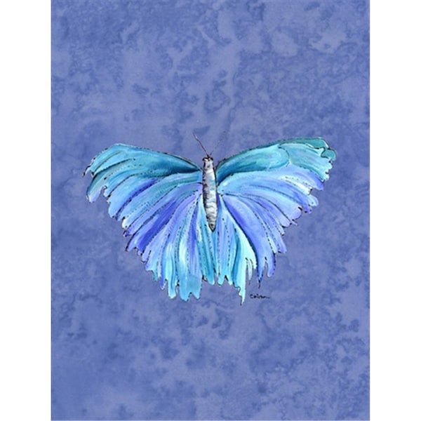 Carolines Treasures 28 x 40 In. Butterfly On Slate Blue Flag Canvas- House Size - 8855CHF