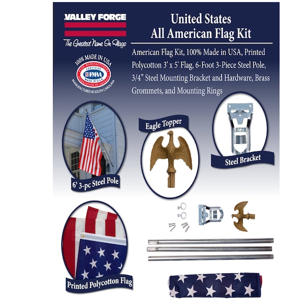 Valley Forge Valley Forge American Flag Kit 36 in. H X 60 in. W - AA-US1-1