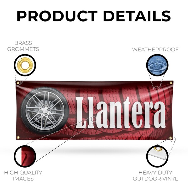 Signmission Llantera, 18 Inch x 48 Inch, Vinyl Banner - B-30727