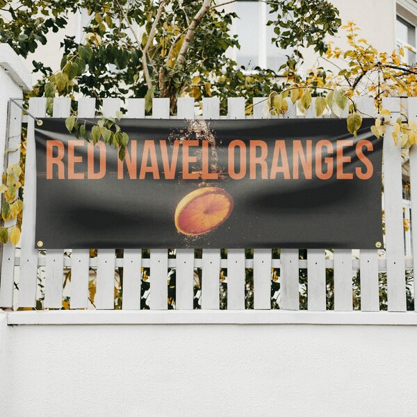 Signmission Red Navel Oranges, 18 Inch x 48 Inch, Vinyl Banner - B-30831