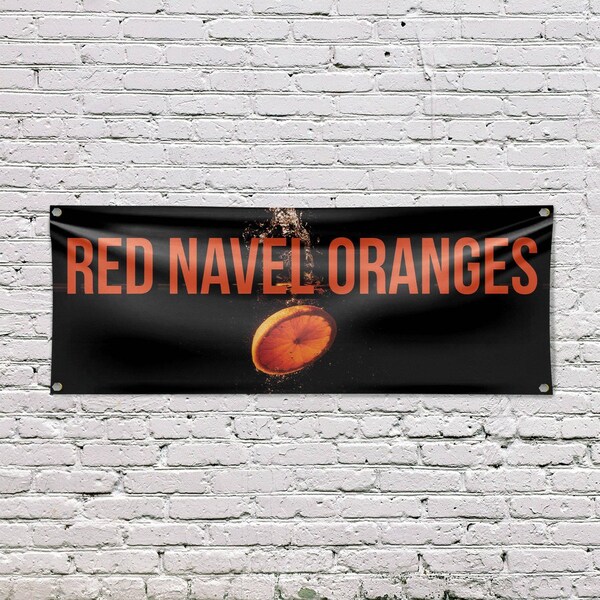 Signmission Red Navel Oranges, 18 Inch x 48 Inch, Vinyl Banner - B-30831
