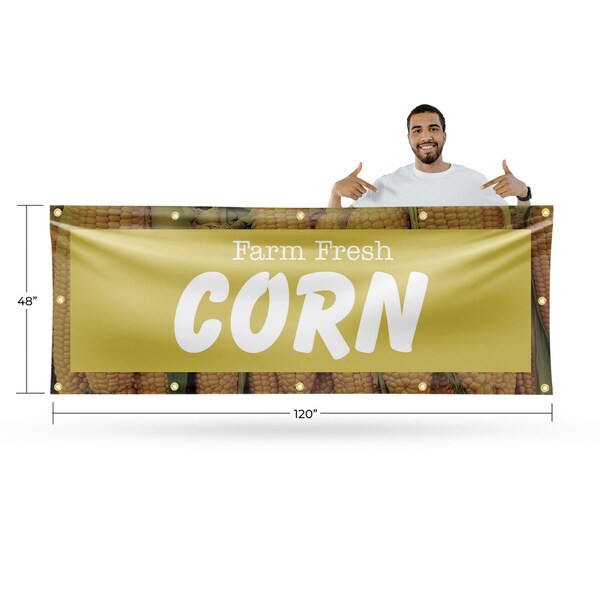 Signmission Farm Fresh Corn, 48 Inch x 120 Inch, Vinyl Banner - B-120-30589