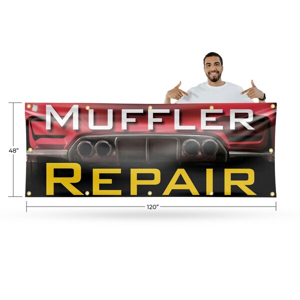 Signmission Muffler Repair, 48 Inch x 120 Inch, Vinyl Banner - B-120-30744