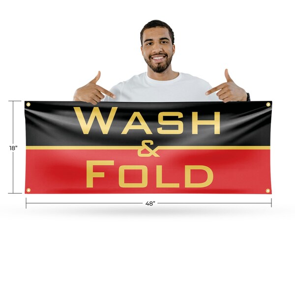 Signmission Wash and Fold, 18 Inch x 48 Inch, Vinyl Banner - B-30920